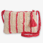 INK+ALLOY Kai Striped Raffia Crossbody Red