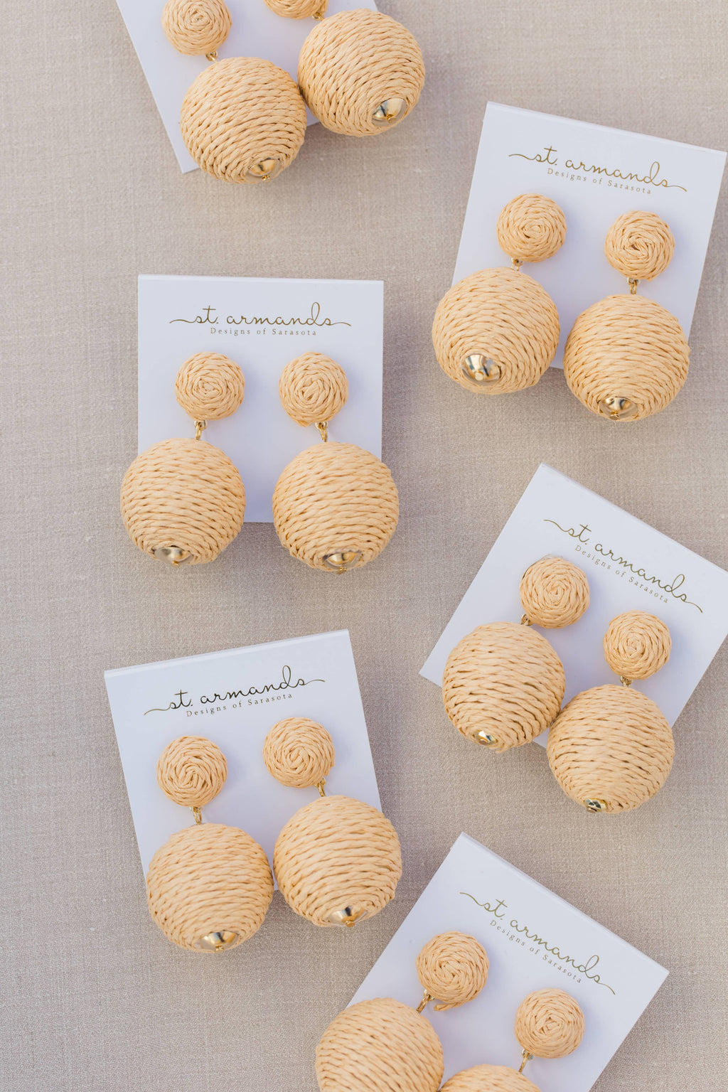 Natural Lido Pom Pom Statement Earrings St Armands Designs