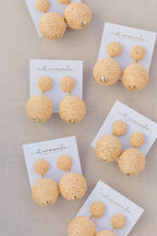 Natural Lido Pom Pom Statement Earrings St Armands Designs