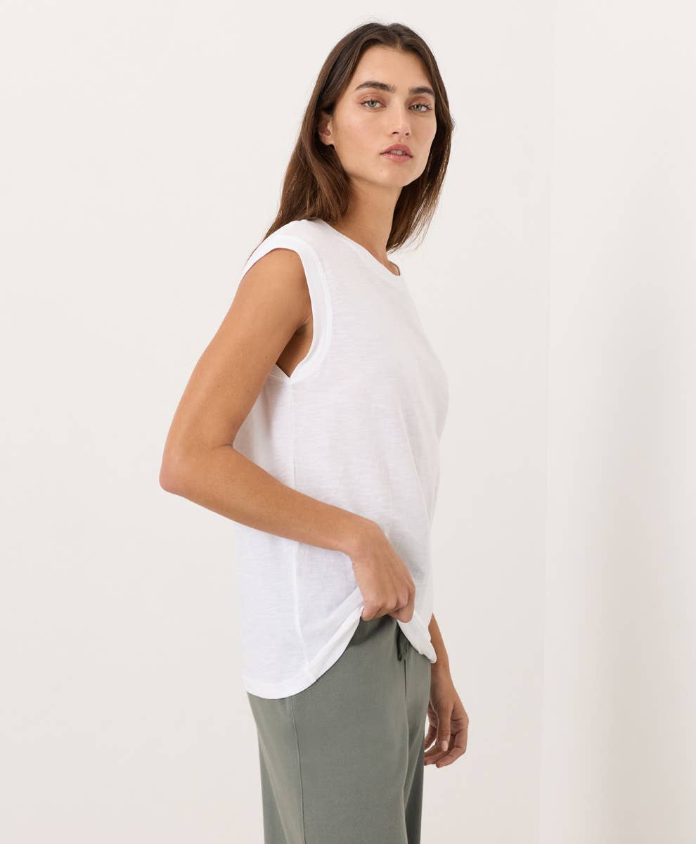PACT Organic Cotton  Featherweight Slub Relaxed Muscle Tee
