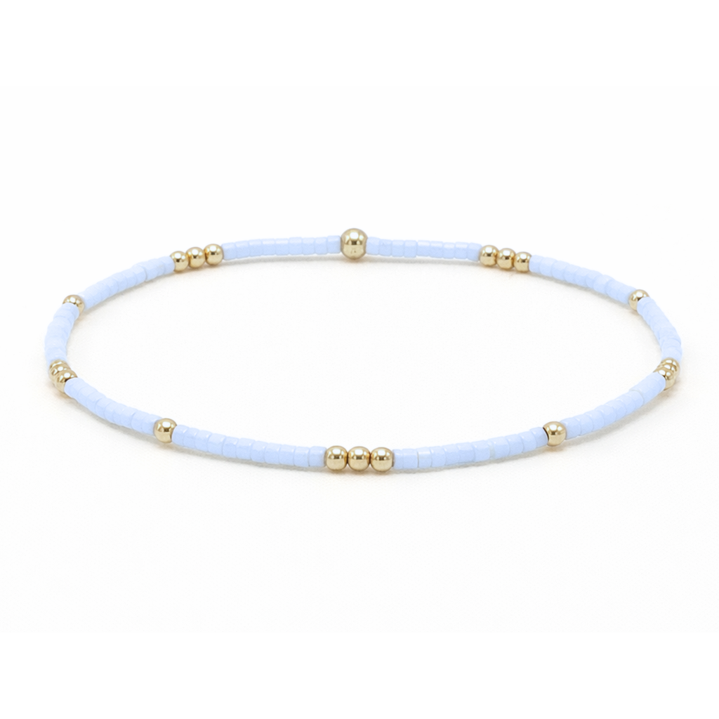 2mm Newport BLUE GRAY + Gold Filled Waterproof Bracelet