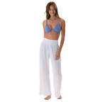 Lotus and Luna White Wide Leg Cotton Pants