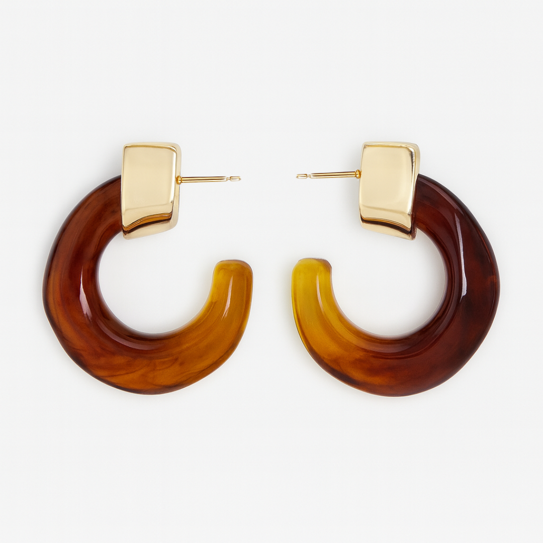 Kaia Hoops - Brown Sahira Jewelry Design