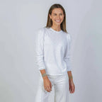 Joanie Subtle Puff Long Sleeve Tee White
