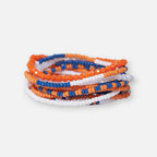 INK+ALLOY Color Block Beaded 10 Strand Bracelets Blue and Orange