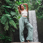 Lotus and Luna Sage Wide Leg Cotton Pants