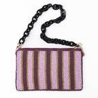 INK + ALLOY Elenor Embroidered Tiger Beaded Bag Purple