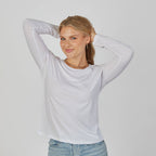 Weekender Tee in White - Long Sleeve