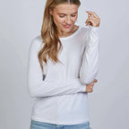 Weekender Tee in White - Long Sleeve