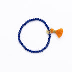INK+ALLOY  Crystal Stretch Tassel Bracelet Blue + Orange