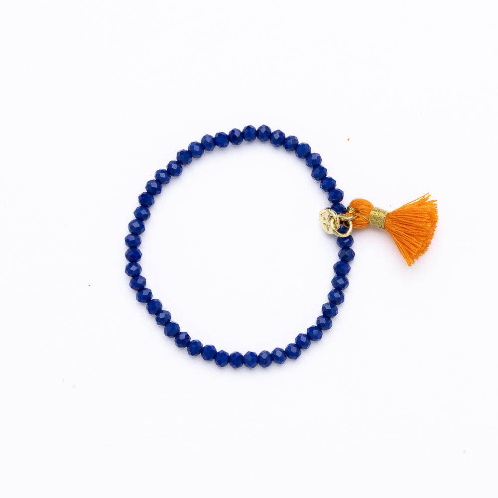 INK+ALLOY  Crystal Stretch Tassel Bracelet Blue + Orange