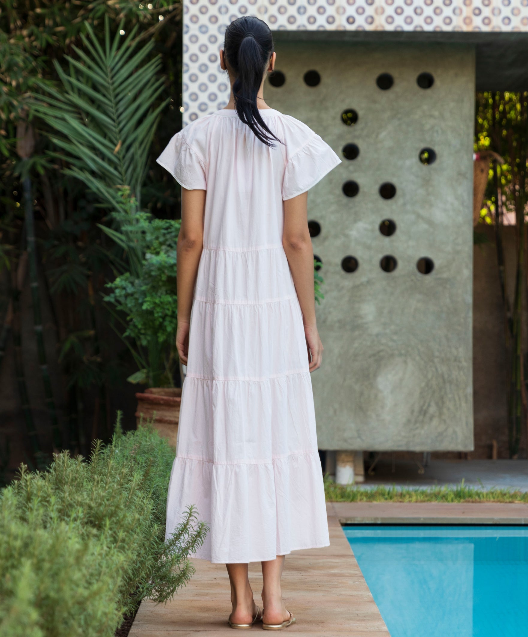 Rose and Rose Camellia Dress Shell Pink
