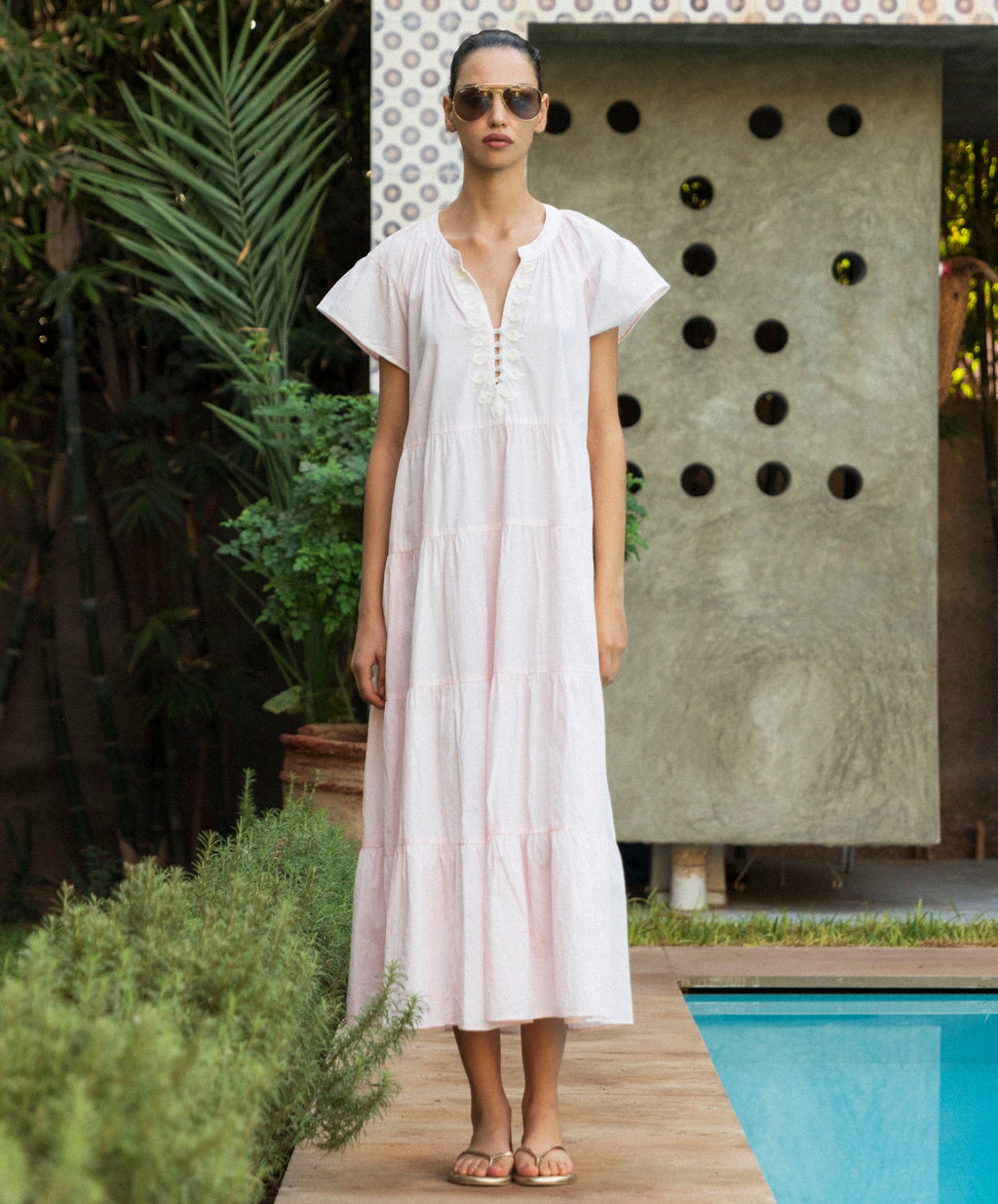 Rose and Rose Camellia Dress Shell Pink