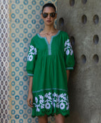 Rose and Rose Genta Dress Leaf Green