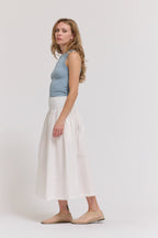 Grade & Gather Eyelet Trim Smocking Waist Skirt