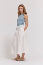 Grade & Gather Eyelet Trim Smocking Waist Skirt