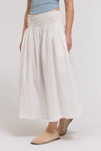 Grade & Gather Eyelet Trim Smocking Waist Skirt