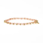 INK+ALLOY Crystal With Brass Charm Stretch Bracelet Blush + Gold
