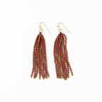 Ink+Alloy FSU Tassel Seed Bead Earrings Garnet + Gold