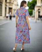 AMRANIS Violet Wings Midi Dress