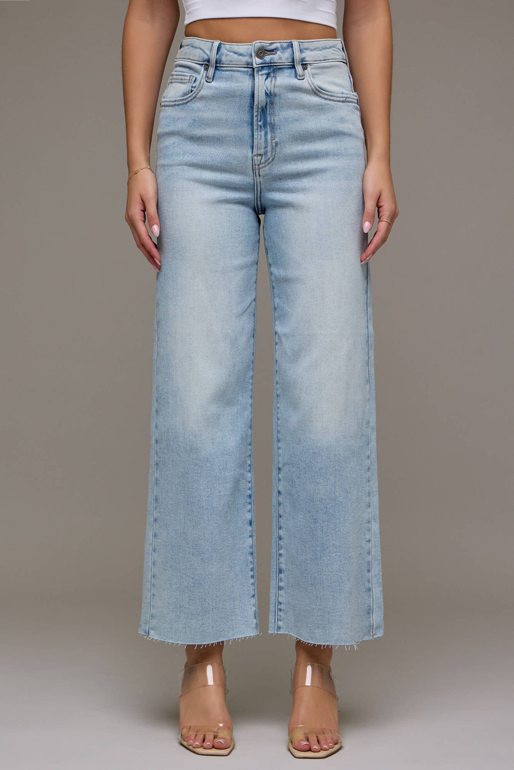 Hidden Light Wash Clean Stretch Wideleg