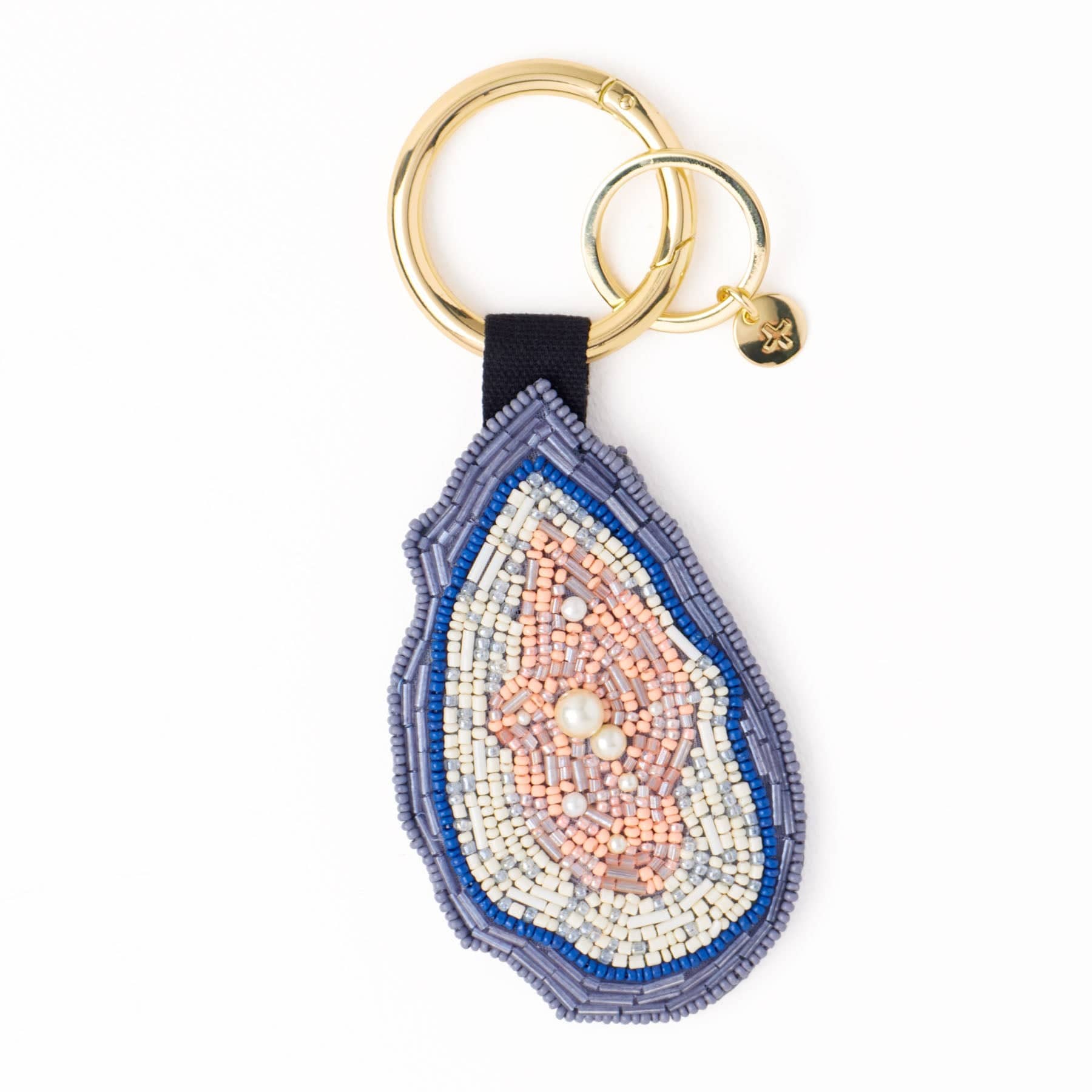 INK+ALLOY Riley Oyster Beaded Bag Charm Grey
