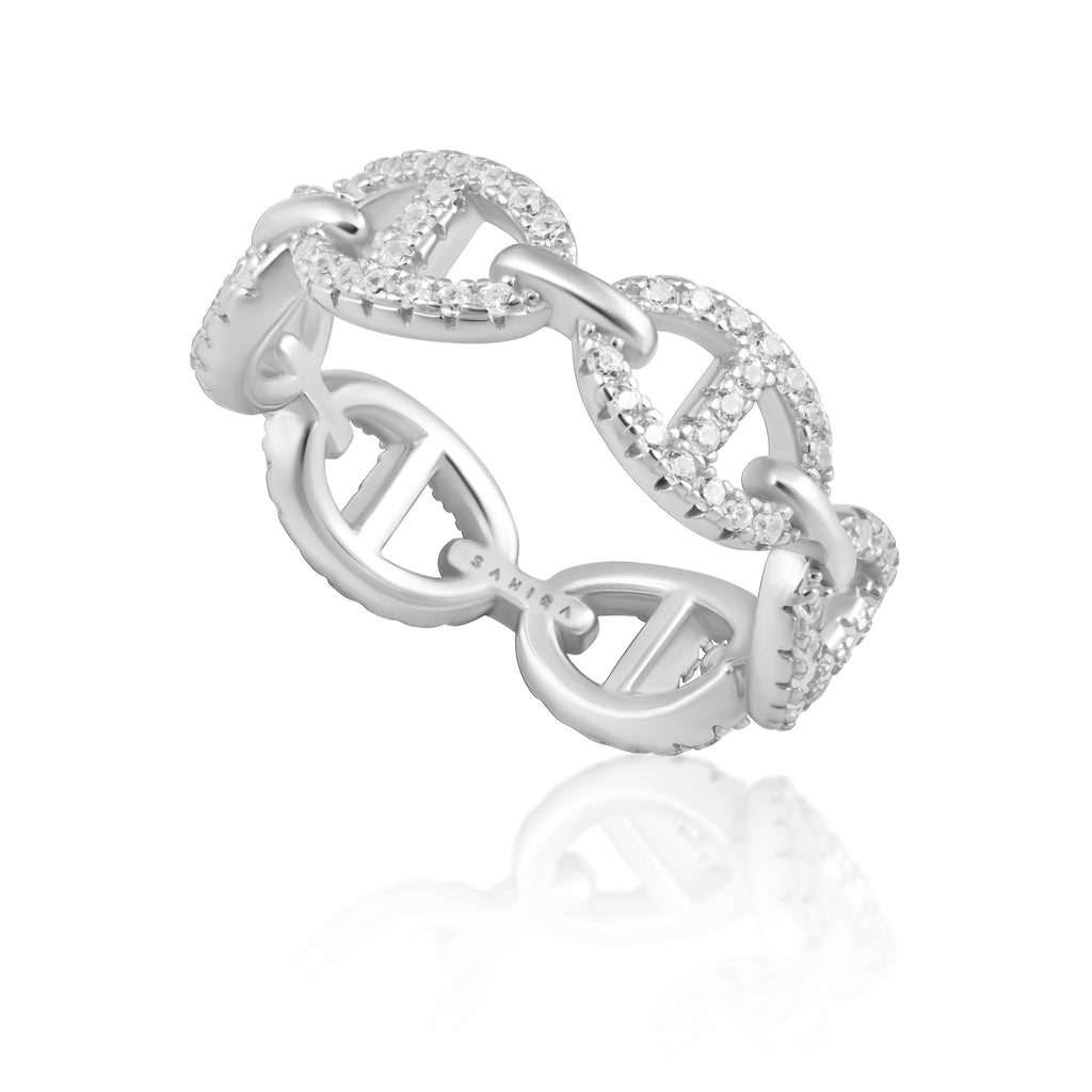 Pave Rosie Link Ring Sahira Jewelry Design