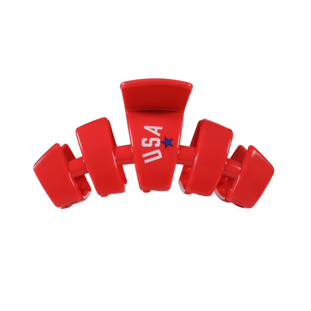 TELETIES Classic Hair Clip | Medium | USA Red