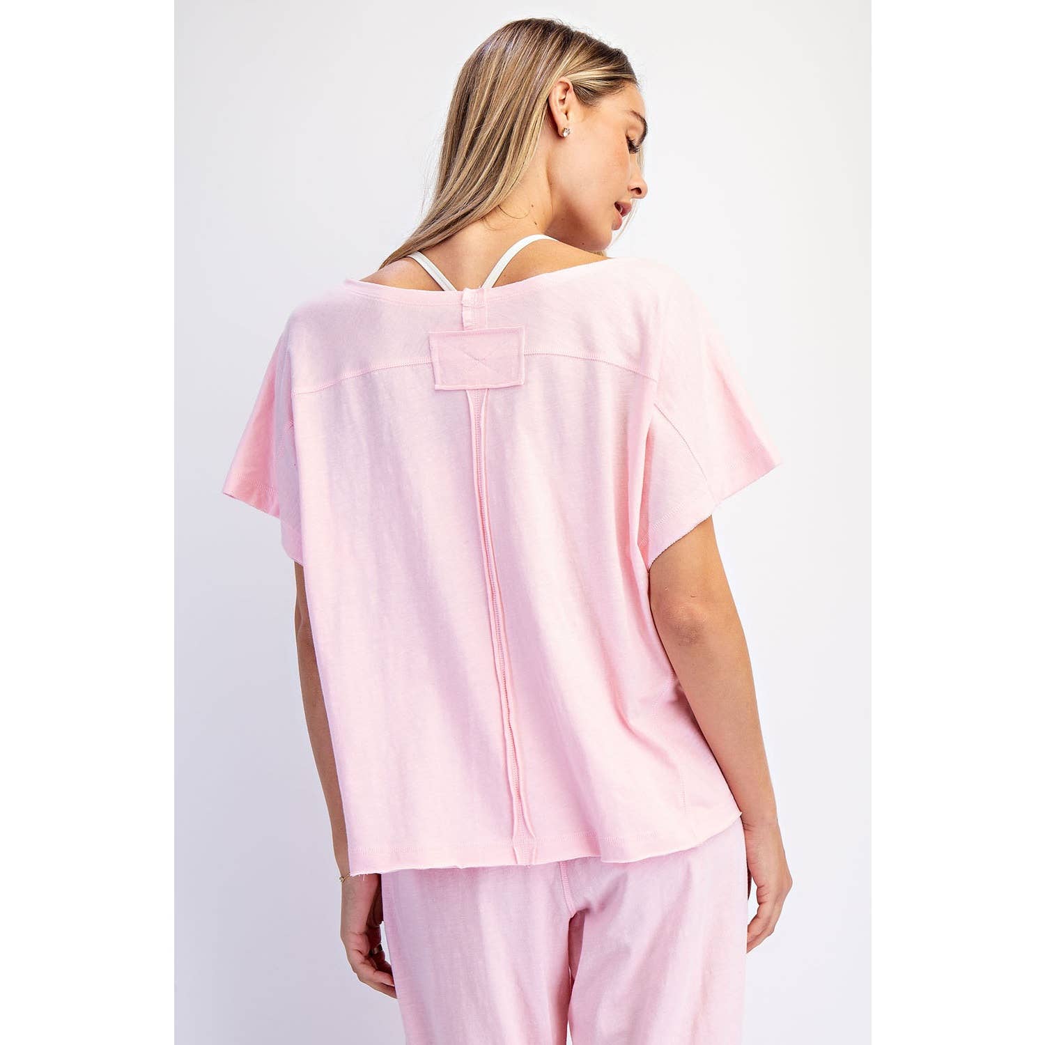 COTTON SLUB OFF-SHOULDER TEE