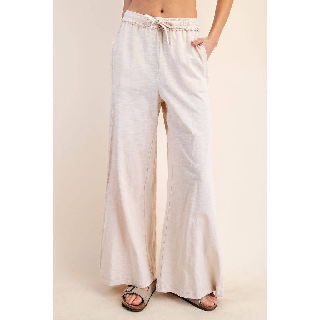 COTTON SLUB LOUNGING WIDE PANT