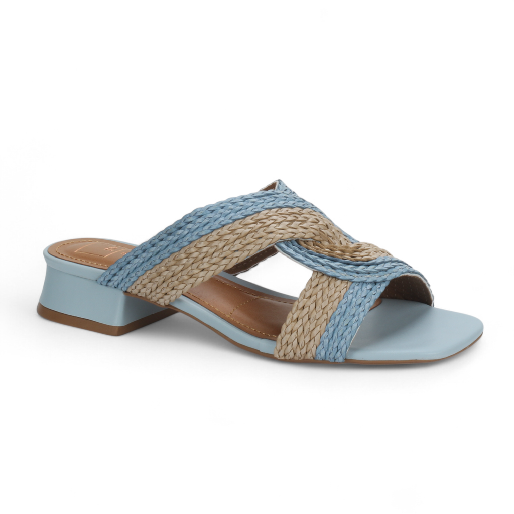 Bruno Menegatti Verina Sandals Straw Blue Cream