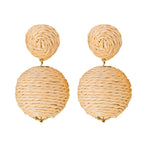 Natural Lido Pom Pom Statement Earrings St Armands Designs