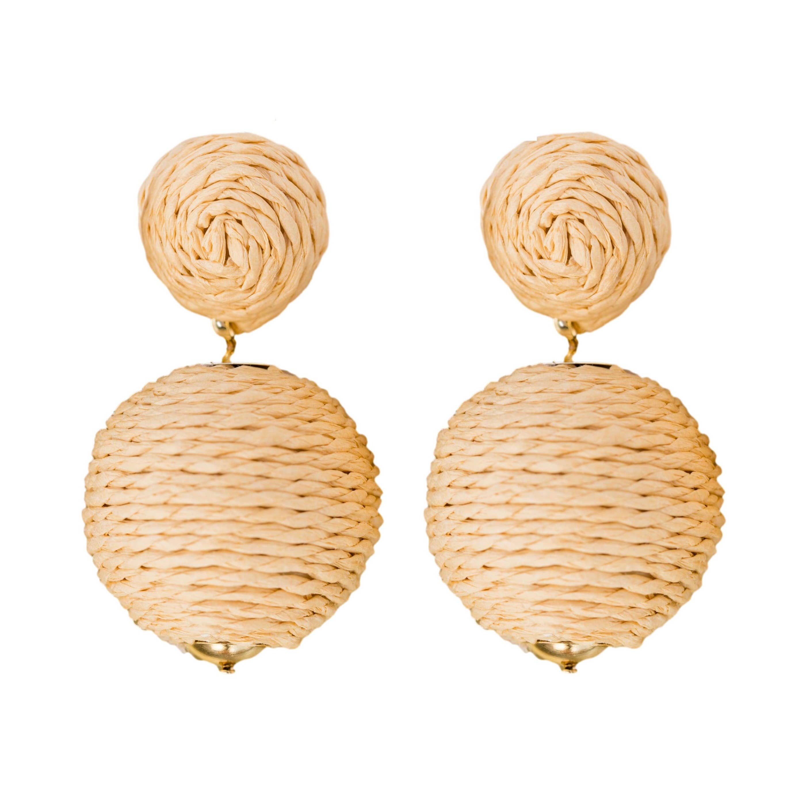 Natural Lido Pom Pom Statement Earrings St Armands Designs