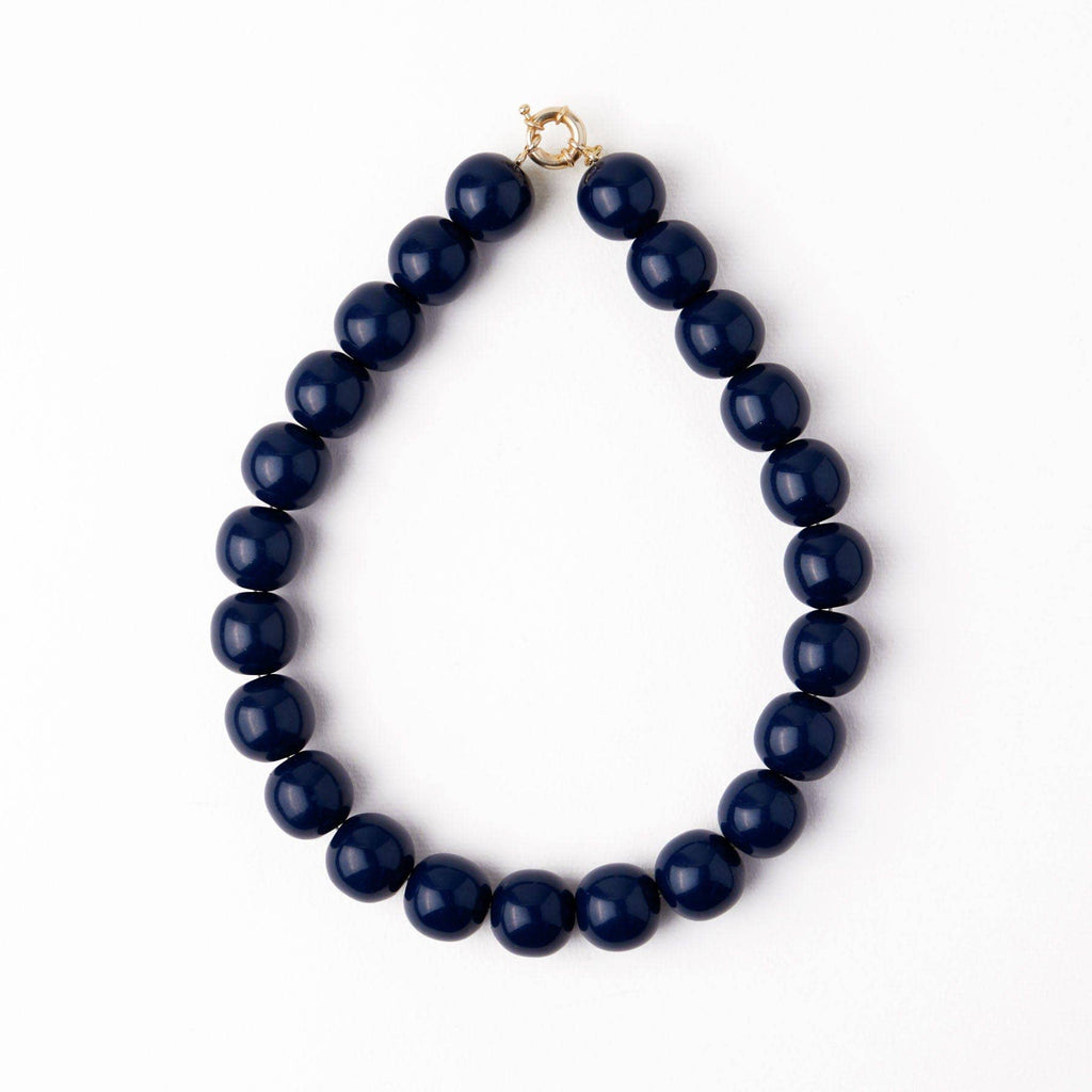 INK+ALLOY Large Resin Bead Necklace Navy