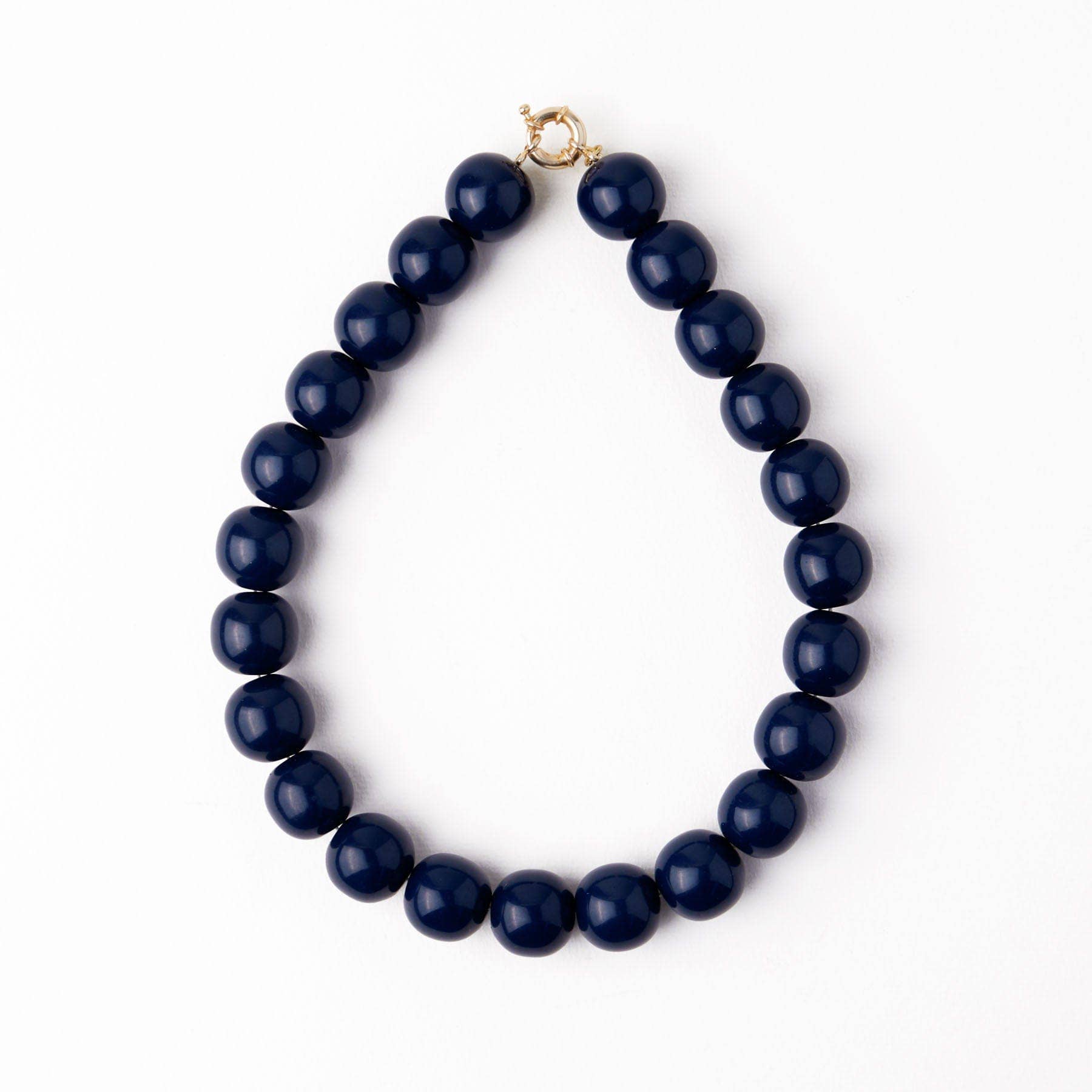 INK+ALLOY Large Resin Bead Necklace Navy