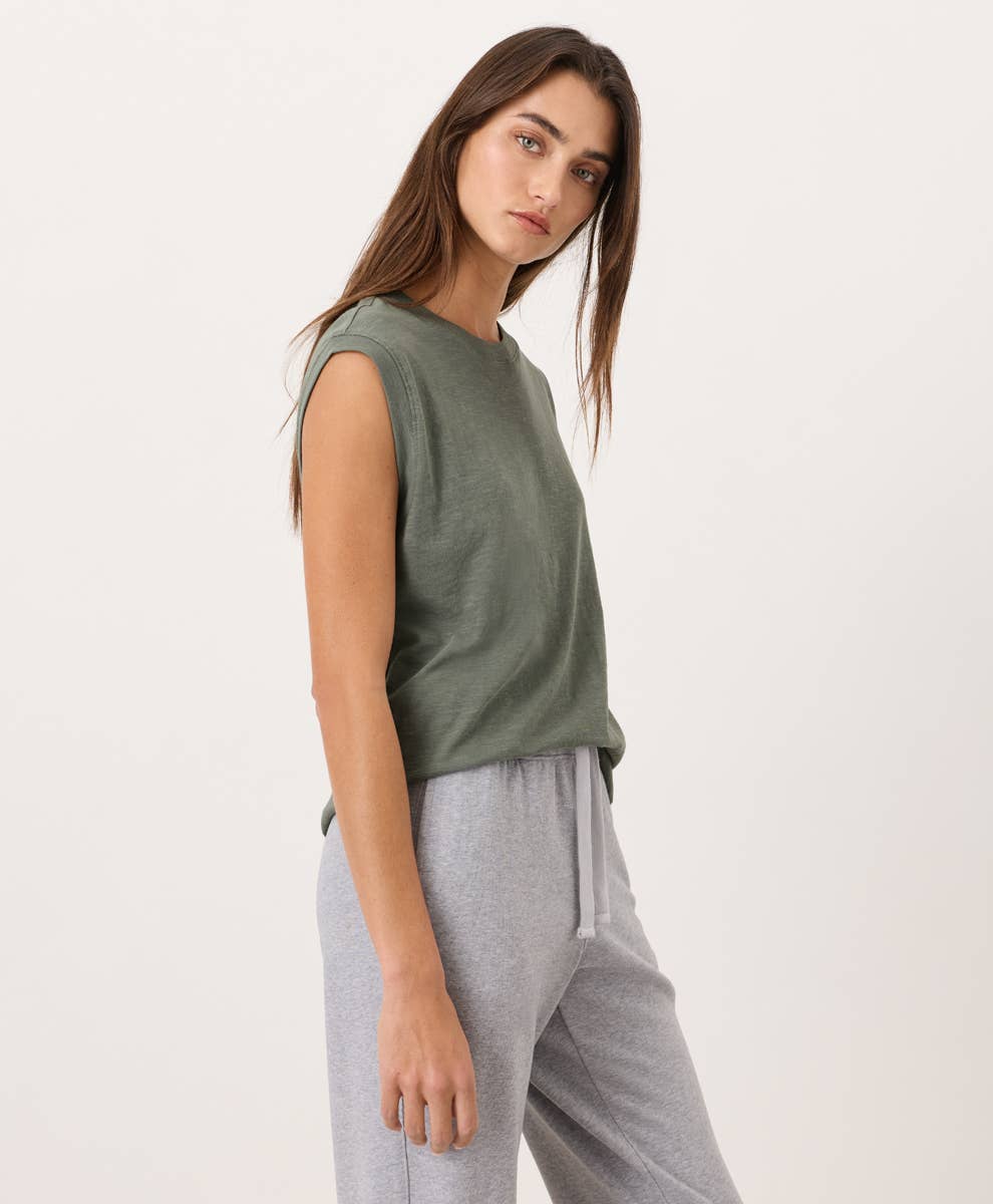 PACT Organic Cotton  Featherweight Slub Relaxed Muscle Tee