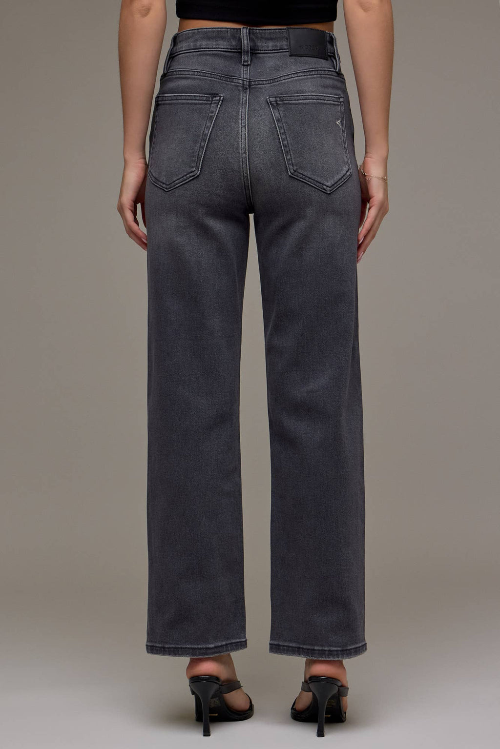 Hidden Jeans Charcoal Wash Clean Stretch Wide Straight