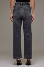 Hidden Jeans Charcoal Wash Clean Stretch Wide Straight