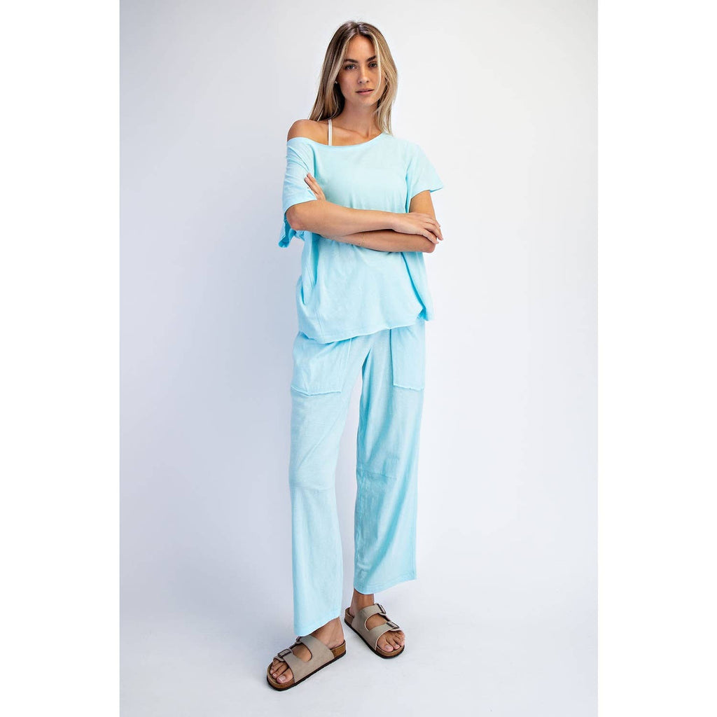 COTTON SLUB OFF-SHOULDER TEE