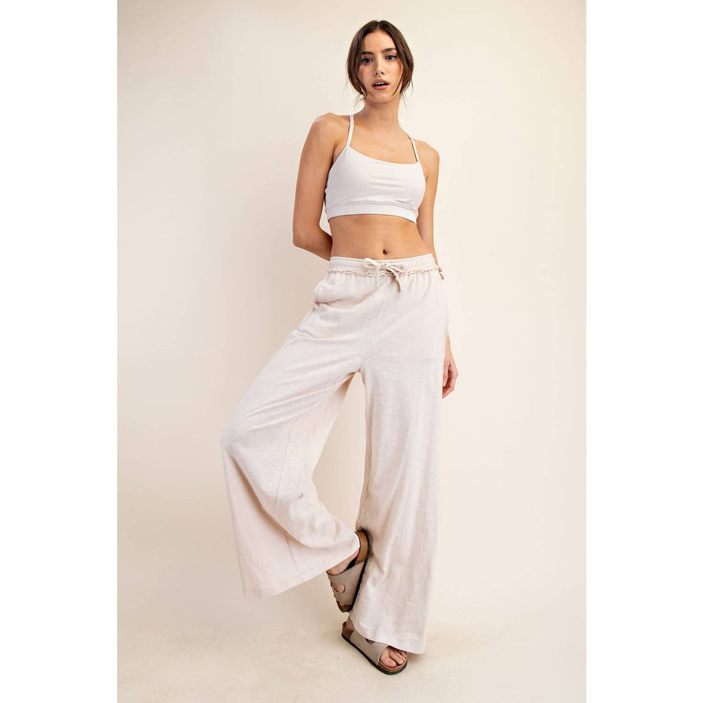 COTTON SLUB LOUNGING WIDE PANT