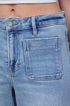 Hidden Jeans Light Wash Front Pocket Stretch Wide leg