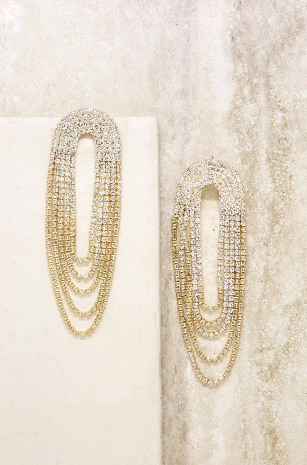 ETTIKA Crystal Drape Fringe Earrings