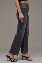 Hidden Jeans Charcoal Wash Clean Stretch Wide Straight