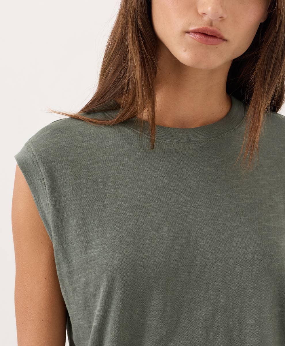 PACT Organic Cotton  Featherweight Slub Relaxed Muscle Tee