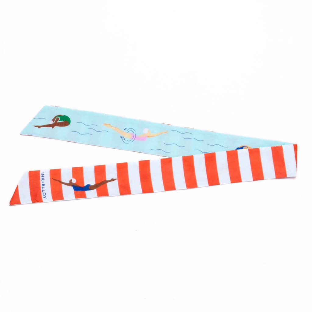 INK+ALLOY Camile Skinny Scarf Swimmer Print