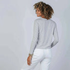 Celia Perfect Length Tee in Light Gray - Long Sleeve