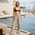 Lotus & Luna Stone Wide Leg Cotton Pants
