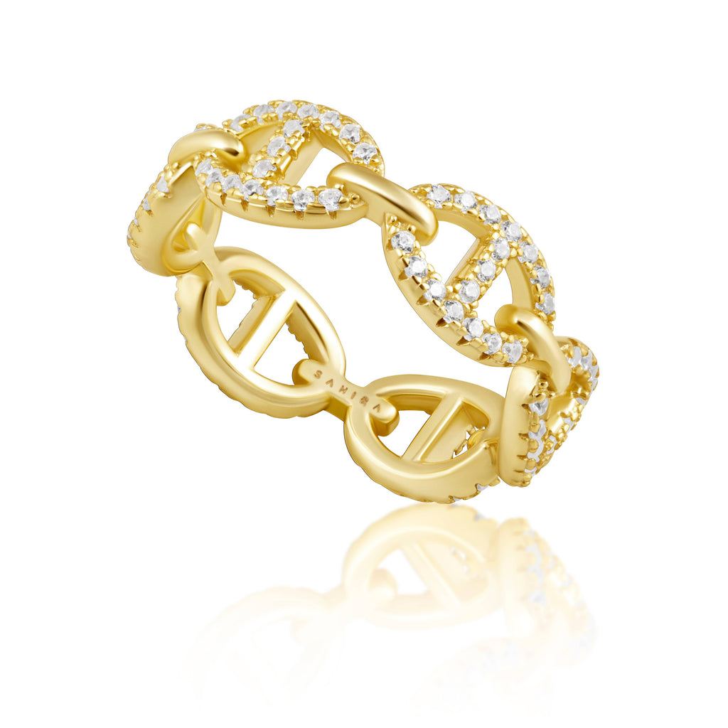 Pave Rosie Link Ring Sahira Jewelry Design