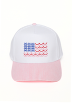 Americana USA Wave Bow Flag Embroidered Baseball Cap