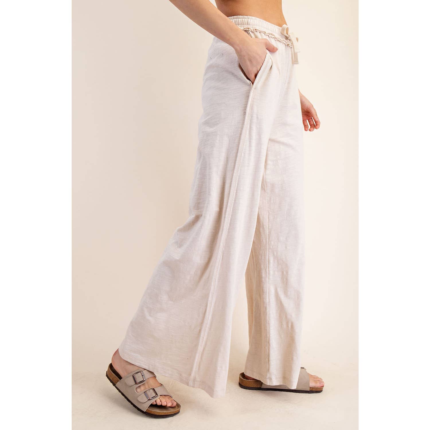 COTTON SLUB LOUNGING WIDE PANT